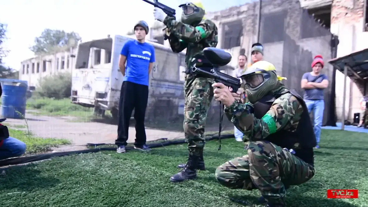 Многокамерная съемка учений Paintball